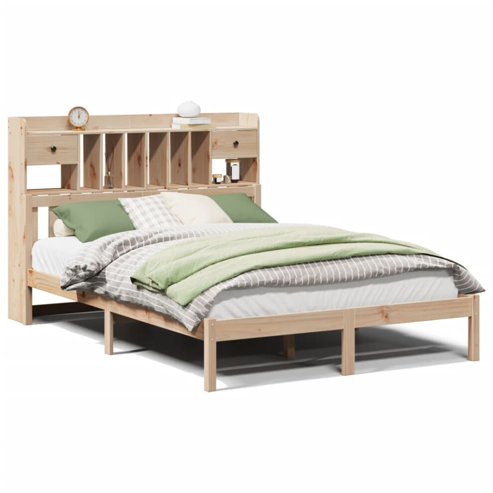 (natural, 150 X 200 cm) vidaXL Bookcase Bed Without Mattress Bed White 100x200 Cm Solid Wood Pine