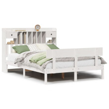 (white, 160 x 200 cm) vidaXL Bookcase Bed without Mattress Bed 90x190 cm Single Solid Wood Pine