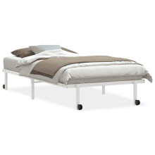 (white, 100 x 190 cm) vidaXL Bed Frame without Mattress Foldable White 90x190 cm Steel