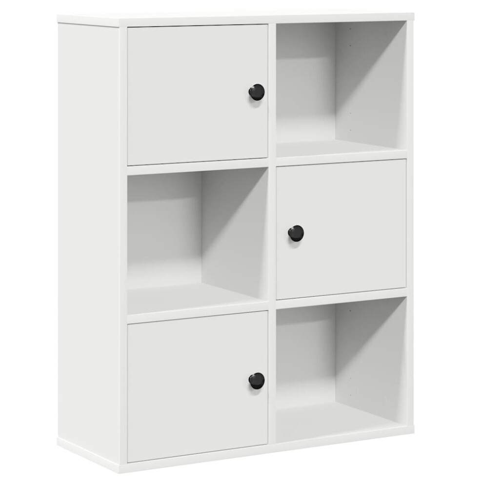 Vidaxl (White, 76.5 Cm/ 60 Cm) Bookcase Bookshelf Cabinet Storage Shelf Book Stand Engineered Wood