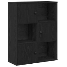 (black, 76.5 cm/ 60 cm) vidaXL Bookcase Bookshelf Cabinet Storage Shelf Book Stand Engineered Wood