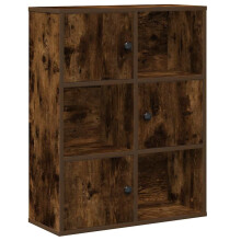 (smoked oak, 76.5 cm/ 60 cm) vidaXL Bookcase Bookshelf Cabinet Storage Shelf Book Stand Engineered Wood