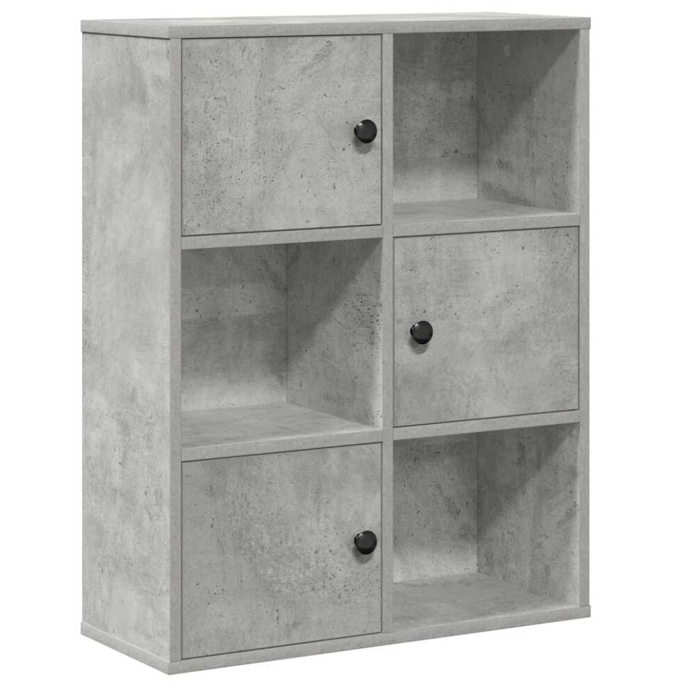 Vidaxl (Concrete Grey, 76.5 Cm/ 60 Cm) Bookcase Bookshelf Cabinet Storage Shelf Book Stand Engineered Wood