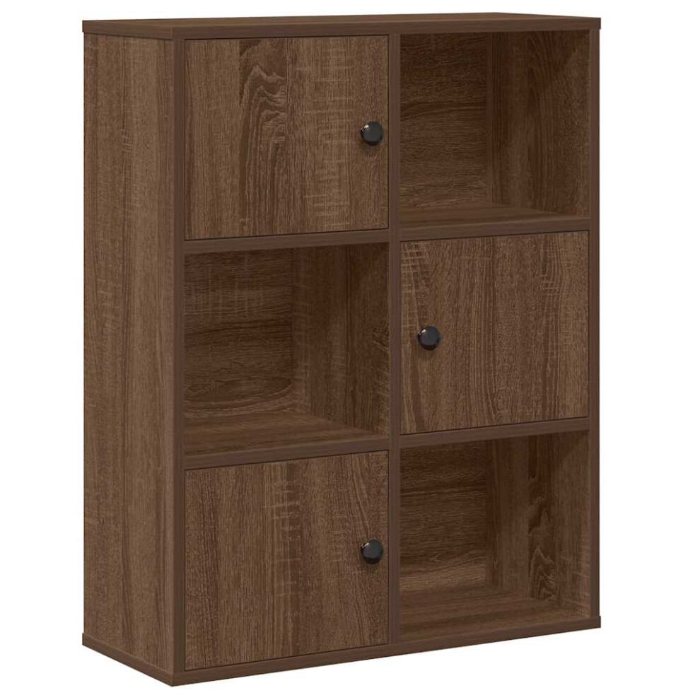 Vidaxl (Brown Oak, 76.5 Cm/ 60 Cm) Bookcase Bookshelf Cabinet Storage Shelf Book Stand Engineered Wood