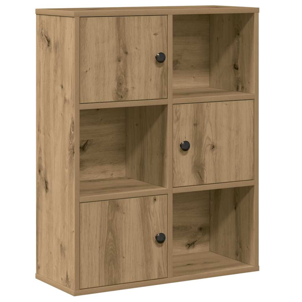 New Vidaxl (Artisan Oak, 76.5 Cm/ 60 Cm) Bookcase Bookshelf Cabinet Storage Shelf Book Stand Engineered Wood Brown 860390