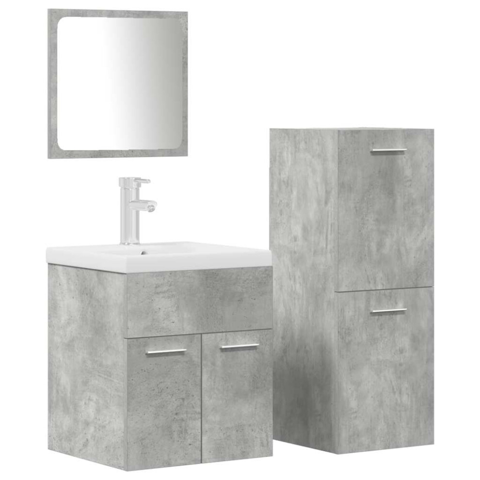 (concrete grey) vidaXL 4 Piece Bathroom Furniture Set Sonoma Oak Engineered Wood