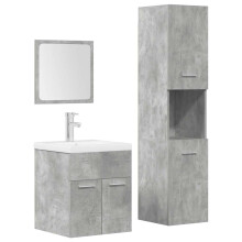 (concrete grey) vidaXL 4 Piece Bathroom Furniture Set Sonoma Oak Engineered Wood