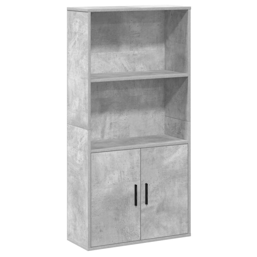 Vidaxl (Concrete Grey) Bookcase Sonoma Oak 60X24x120 Cm Engineered Wood Bookshelf Book Case
