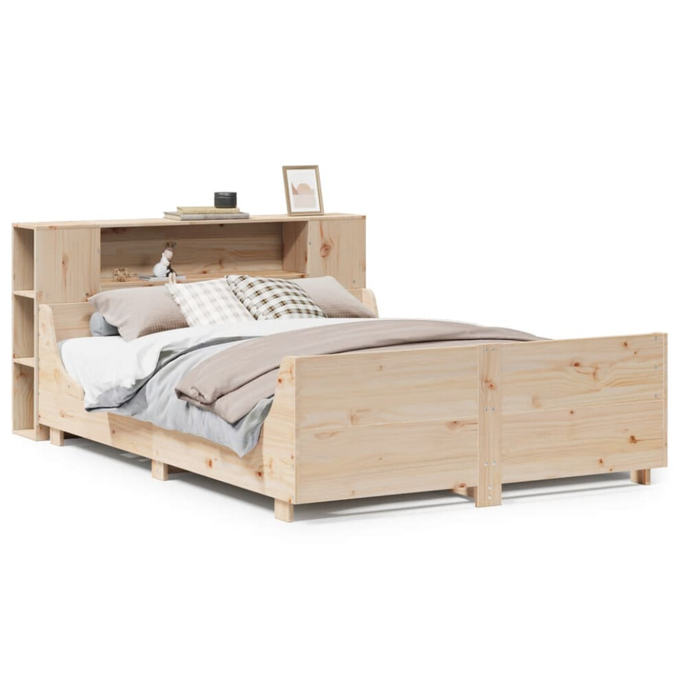 Vidaxl (Natural, 135 X 190 Cm) Bed Frame Without Mattress Bed Base White 200X200 Cm Solid Wood Pine