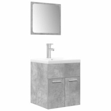(concrete grey) vidaXL 3 Piece Bathroom Furniture Set Concrete Grey Engineered Wood