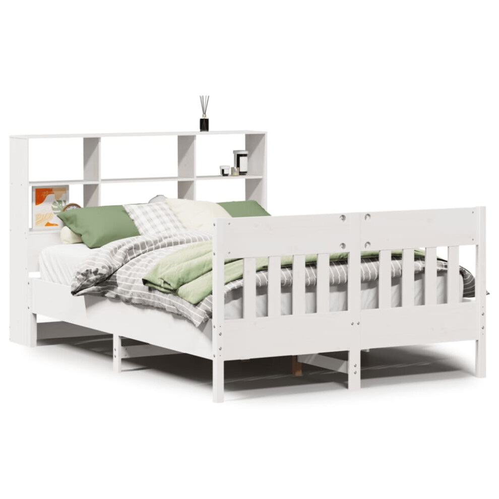 Vidaxl (White, 160 X 200 Cm) Bed Frame Without Mattress Home Bed Base 120X200 Cm Solid Wood Pine