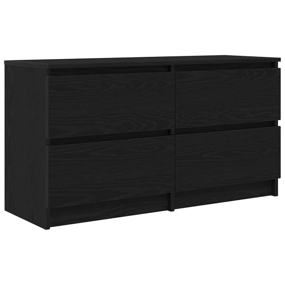 Vidaxl (Black) Tv Cabinet 100X35x54 Cm Engineered Wood Tv Stand Tv Sideboard Black