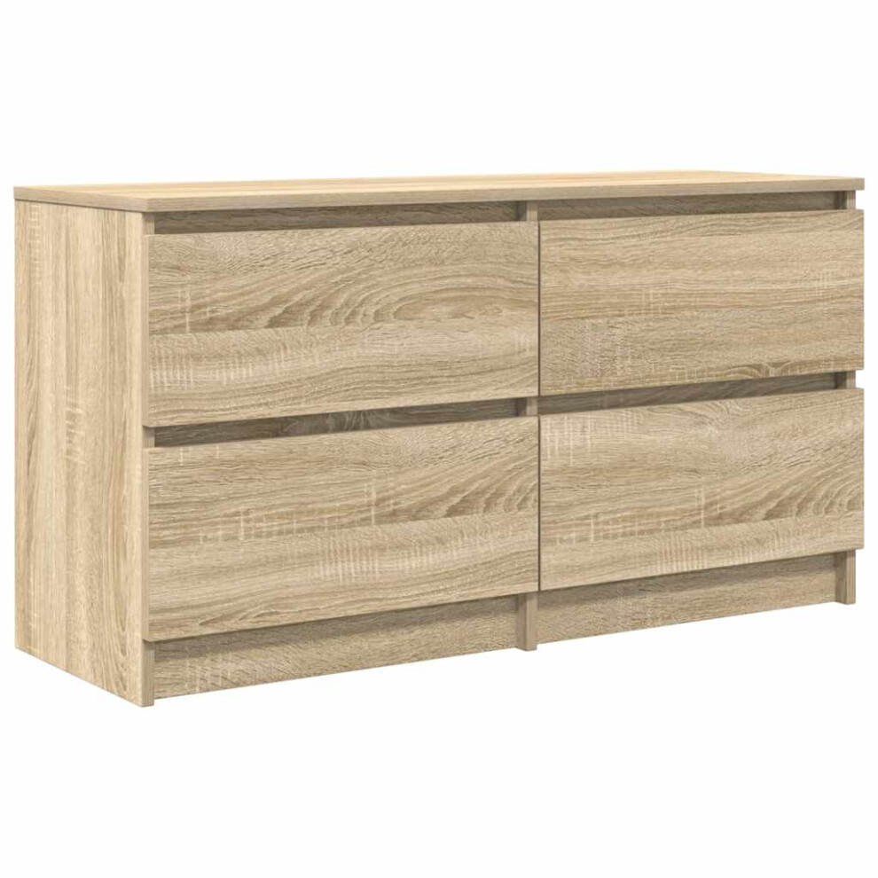 Vidaxl (Sonoma Oak) Tv Cabinet Black 100X35x54 Cm Engineered Wood Tv Stand Tv Sideboard Brown