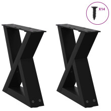 (black, 30 x (30-31.3) cm) vidaXL Coffee Table Legs 2 pcs Black 60x(30-31.3) cm Steel