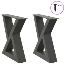 (anthracite, 40 x (30-31.3) cm) vidaXL Coffee Table Legs 2 pcs Black 60x(30-31.3) cm Steel
