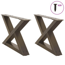 (natural, 50 x (30-31.3) cm) vidaXL Coffee Table Legs 2 pcs Black 60x(30-31.3) cm Steel