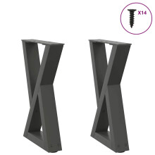 (anthracite, 38 x (42-43.3) cm) vidaXL Coffee Table Legs 2 pcs Black 60x(30-31.3) cm Steel