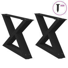 (black, 50 x (30-31.3) cm) vidaXL Coffee Table Legs 2 pcs Black 60x(30-31.3) cm Steel