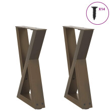 (natural, 38 x (42-43.3) cm) vidaXL Coffee Table Legs 2 pcs Black 60x(30-31.3) cm Steel