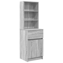 (grey sonoma) vidaXL Bedside Cabinet Grey Sonoma 39x35x125 cm Engineered Wood bedside table
