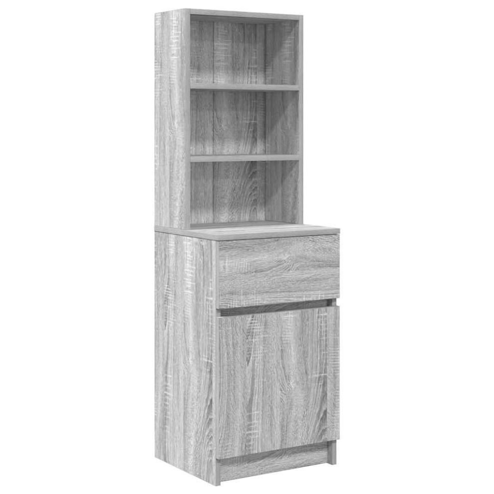 Vidaxl (Grey Sonoma) Bedside Cabinet Grey Sonoma 39X35x125 Cm Engineered Wood Bedside Table
