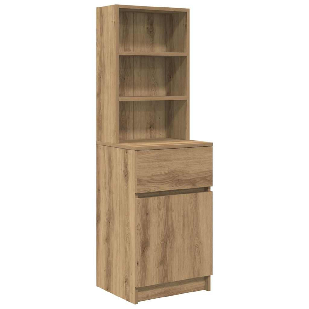 Vidaxl (Artisan Oak) Bedside Cabinet Grey Sonoma 39X35x125 Cm Engineered Wood Bedside Table Brown