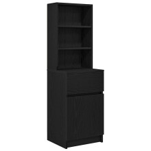 (black) vidaXL Bedside Cabinet Grey Sonoma 39x35x125 cm Engineered Wood bedside table