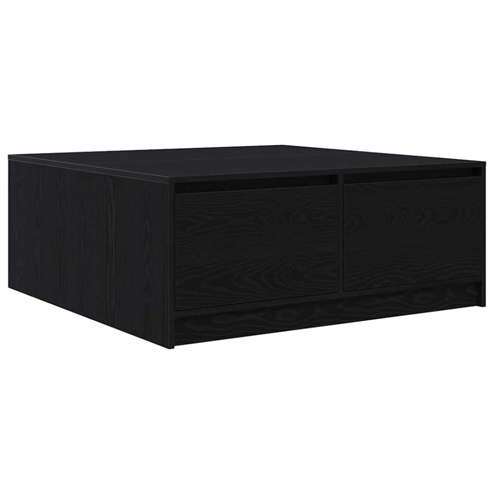 Vidaxl (Black Oak, 100 X 100 X 40 Cm) Coffee Table With Drawers Black Oak 100X100x40 Cm Centre Table