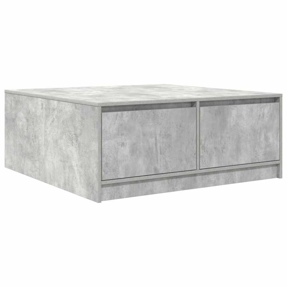 Vidaxl (Concrete Grey, 100 X 100 X 40 Cm) Coffee Table With Drawers Black Oak 100X100x40 Cm Centre Table