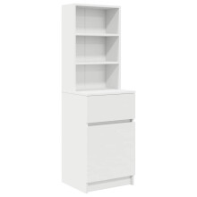 (white) vidaXL Bedside Cabinet Grey Sonoma 39x35x125 cm Engineered Wood bedside table