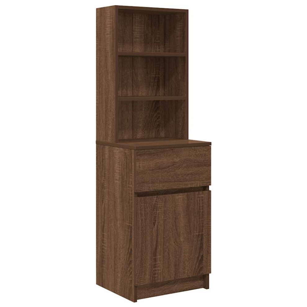 (brown oak) vidaXL Bedside Cabinet Grey Sonoma 39x35x125 Cm Engineered Wood Bedside Table