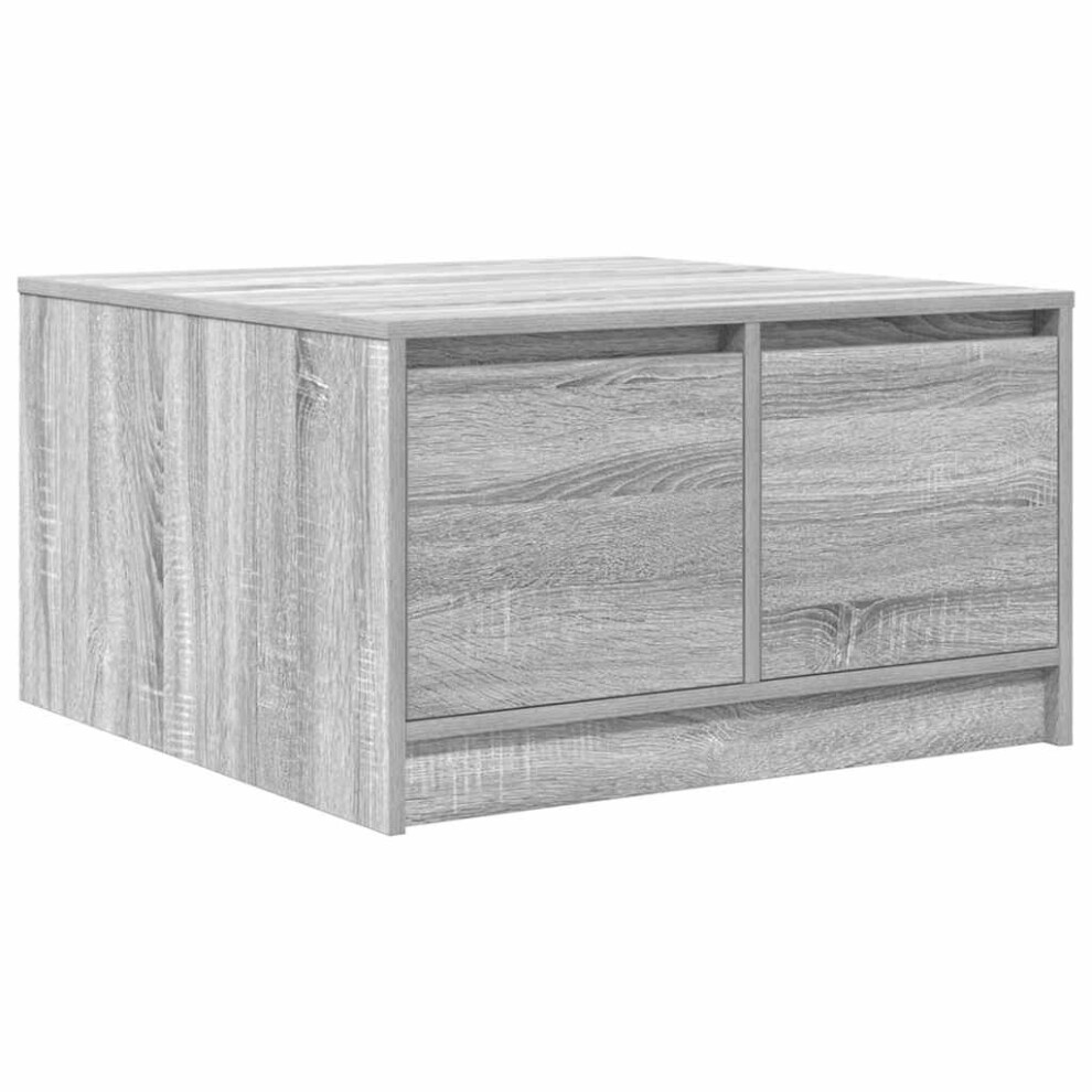 Vidaxl (Grey Sonoma, 70.5 X 70 X 40 Cm) Coffee Table With Drawers Black Oak 100X100x40 Cm Centre Table