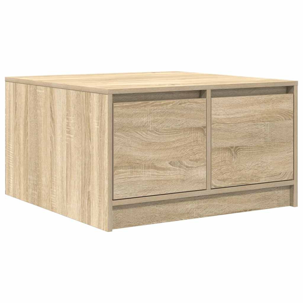 Vidaxl (Sonoma Oak, 70.5 X 70 X 40 Cm) Coffee Table With Drawers Black Oak 100X100x40 Cm Centre Table