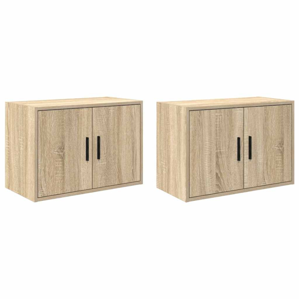 Vidaxl (Sonoma Oak, 60 X 30 X 41 Cm/ 2 Pcs) Garage Wall Cabinet Concrete Engineered Wood Cabinet Grey