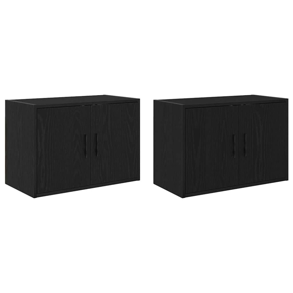 Vidaxl (, 60 X 30 X 41 Cm/ 2 Pcs) Garage Wall Cabinet Concrete Engineered Wood Cabinet Black/Grey