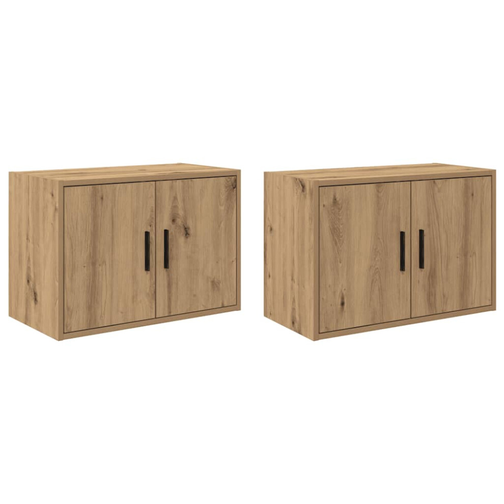 (artisan oak, 60 X 30 X 41 cm/ 2 pcs) vidaXL Garage Wall Cabinet Concrete Grey Engineered Wood Cabinet