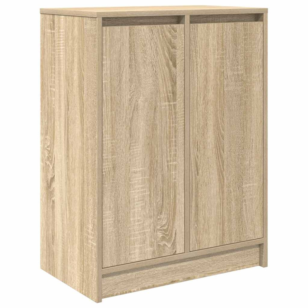 Vidaxl (Sonoma Oak) Shoe Cabinet Smoked Oak 57X34x76 Cm Engineered Wood Shoe Rack