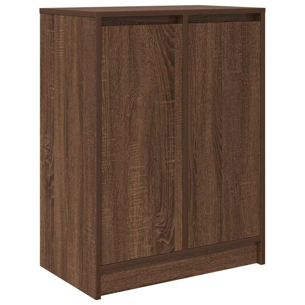 Vidaxl ( Oak) Shoe Cabinet Smoked Oak 57X34x76 Cm Engineered Wood Shoe Rack Brown