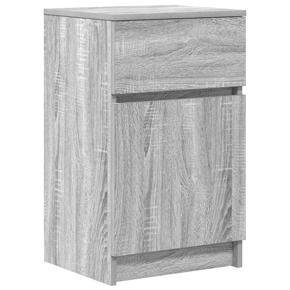 Vidaxl (Grey Sonoma, 1 Pcs) Bedside Cabinet Grey Sonoma 39X35x65 Cm Engineered Wood Bedside Table