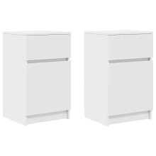 (white, 2 pcs) vidaXL Bedside Cabinet Grey Sonoma 39x35x65 cm Engineered Wood bedside table