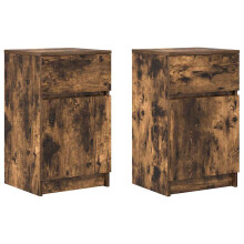 (smoked oak, 2 pcs) vidaXL Bedside Cabinet Grey Sonoma 39x35x65 cm Engineered Wood bedside table