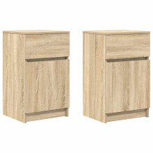 (sonoma oak, 2 pcs) vidaXL Bedside Cabinet Grey Sonoma 39x35x65 cm Engineered Wood bedside table
