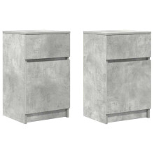 (concrete grey, 2 pcs) vidaXL Bedside Cabinet Grey Sonoma 39x35x65 cm Engineered Wood bedside table