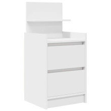 (white, 1 pcs) vidaXL Bedside Cabinets with 2 Drawers 2 pcs Concrete Grey 38x34x80 cm