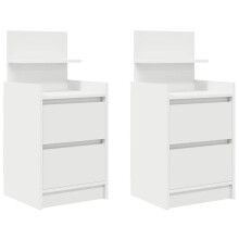 (white, 2 pcs) vidaXL Bedside Cabinets with 2 Drawers 2 pcs Concrete Grey 38x34x80 cm
