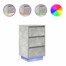 (concrete grey, 38 x 34 x 65 cm/ 1 pcs) vidaXL Bedside Cabinets with LED Lights 2 pcs Black 38x34x50 cm bedside table