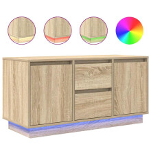 (sonoma oak, 100 cm) vidaXL TV Cabinet with LED Lights Old Wood 193.5x41x50 cm TV stand