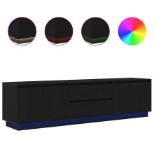 (black oak, 193.5 cm) vidaXL TV Cabinet with LED Lights Old Wood 193.5x41x50 cm TV stand