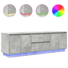 (concrete grey, 160.5 cm) vidaXL TV Cabinet with LED Lights Old Wood 193.5x41x50 cm TV stand