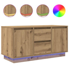 (artisan oak, 100 cm) vidaXL TV Cabinet with LED Lights Old Wood 193.5x41x50 cm TV stand
